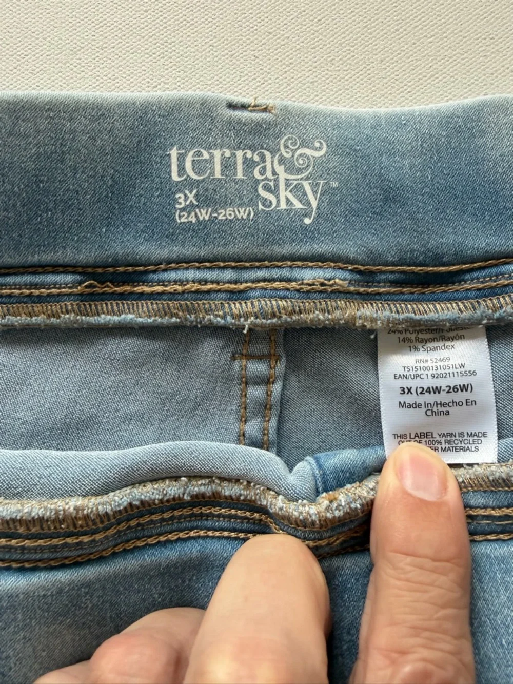 EUC Women's Terra & Sky Straight Light Blue Jeans Size 3X 24-26W (KB3) - Picture 4 of 6